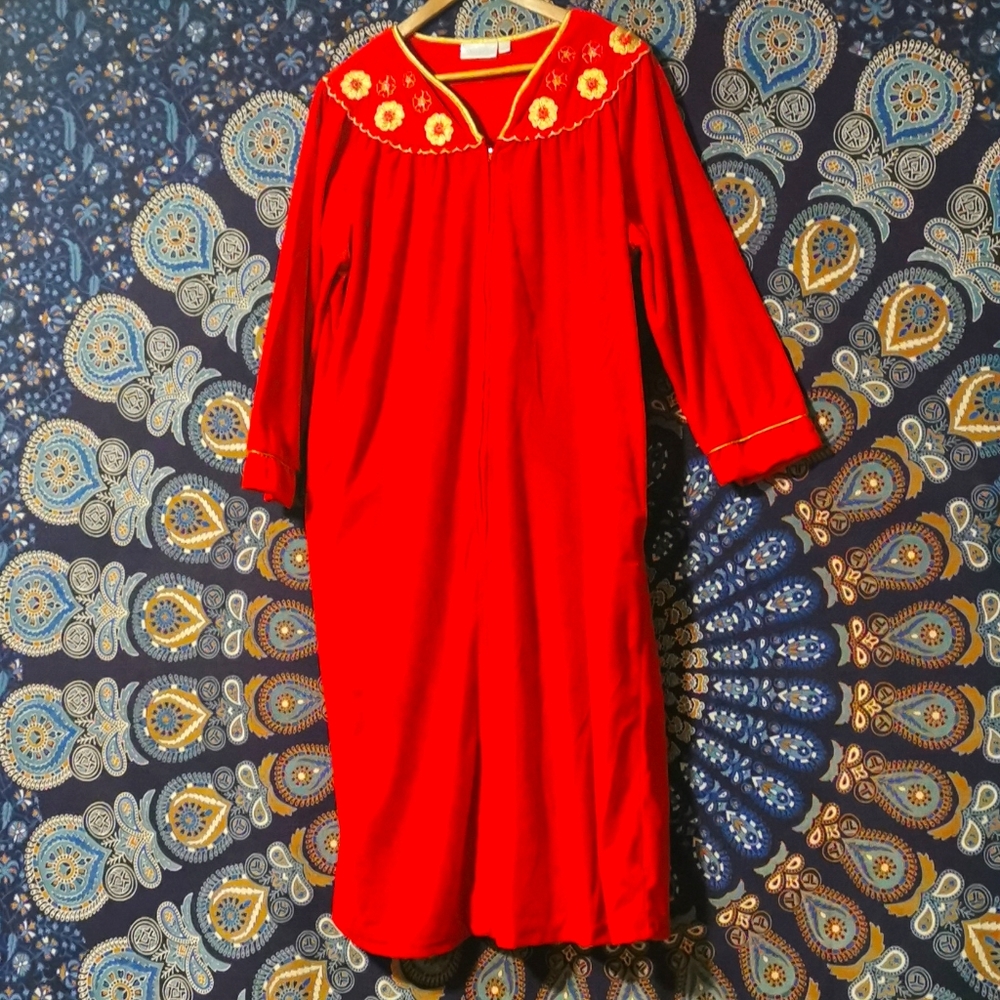 Gorgeous Vintage Vanity Fair Soft Red Velour Robe